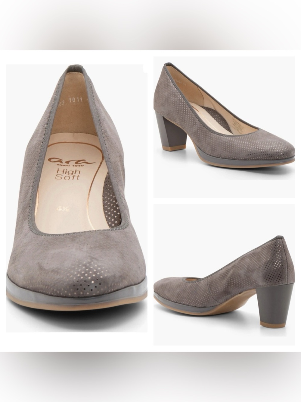 ara High Soft Women's Grey Suede Block Heel Pumps Ophelia Pump
ara size US 9